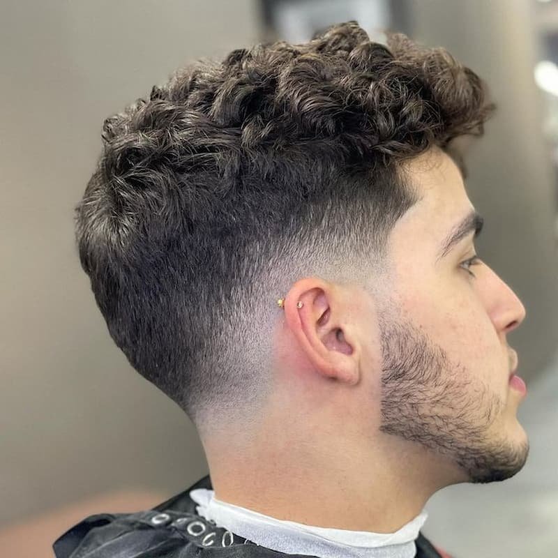 Short & Low Fade: Low Taper Fade Curly Hair