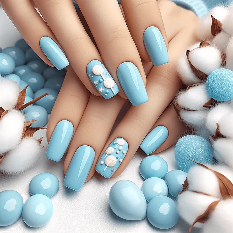 Carolina Blue Nails