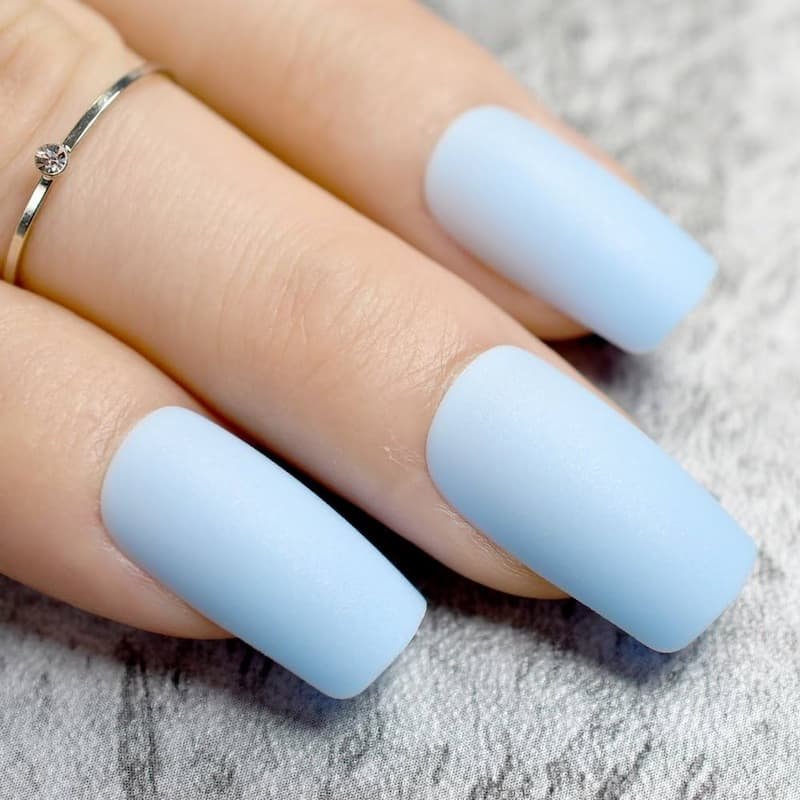 Light Blue Matte Nails